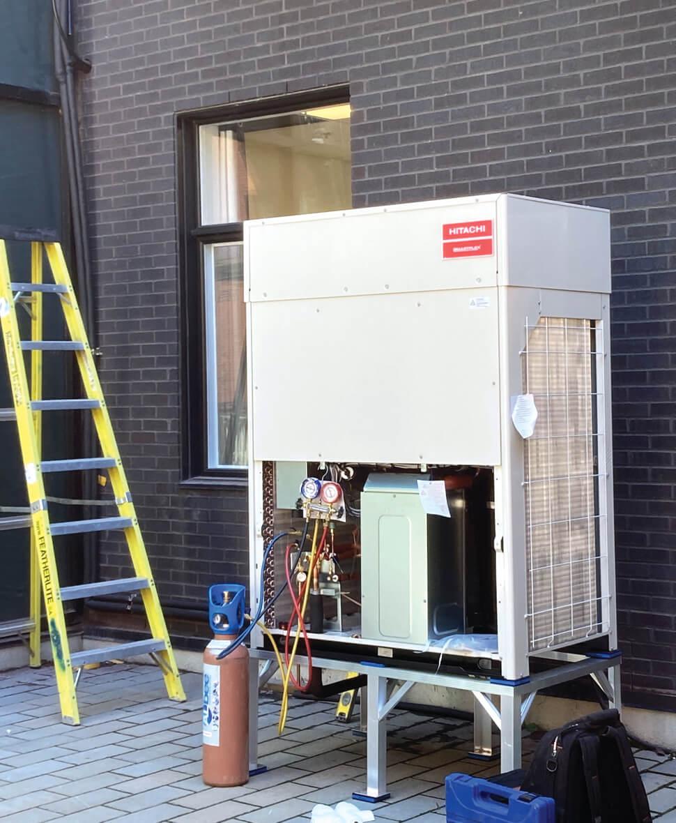 Installation systeme climatisation type VRF corridor vitre A